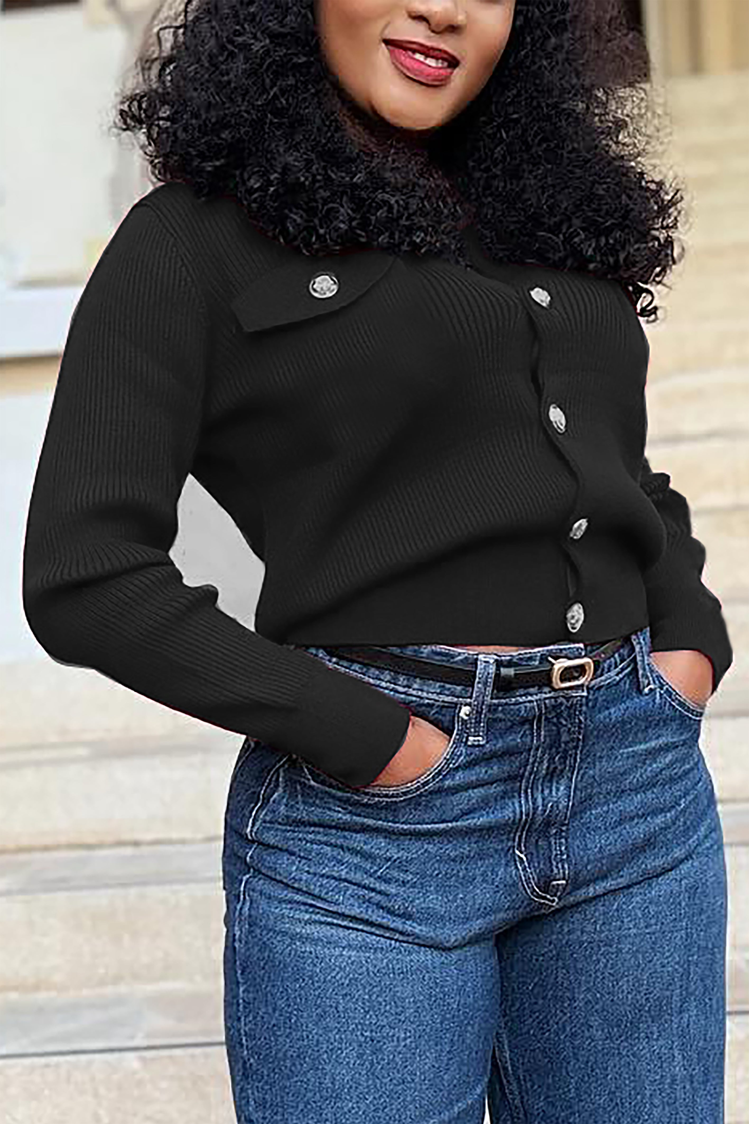 Casual Slim Fit Knit Button Cardigan*