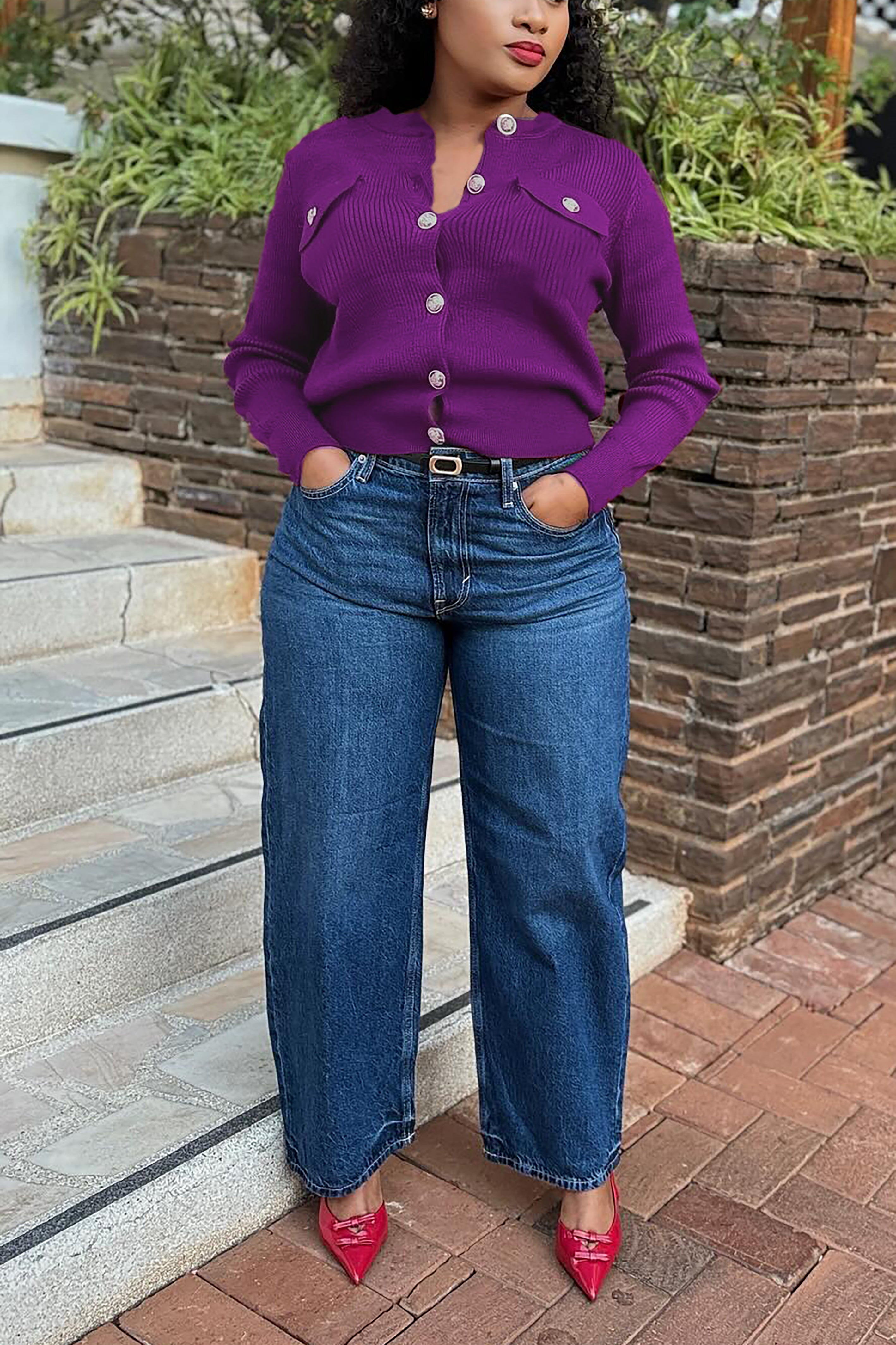 Casual Slim Fit Knit Button Cardigan*