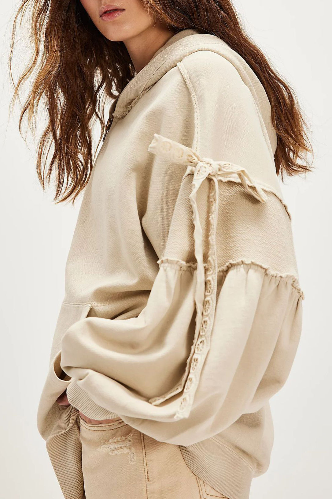 Casual Loose Lace Zipper Hoodie*