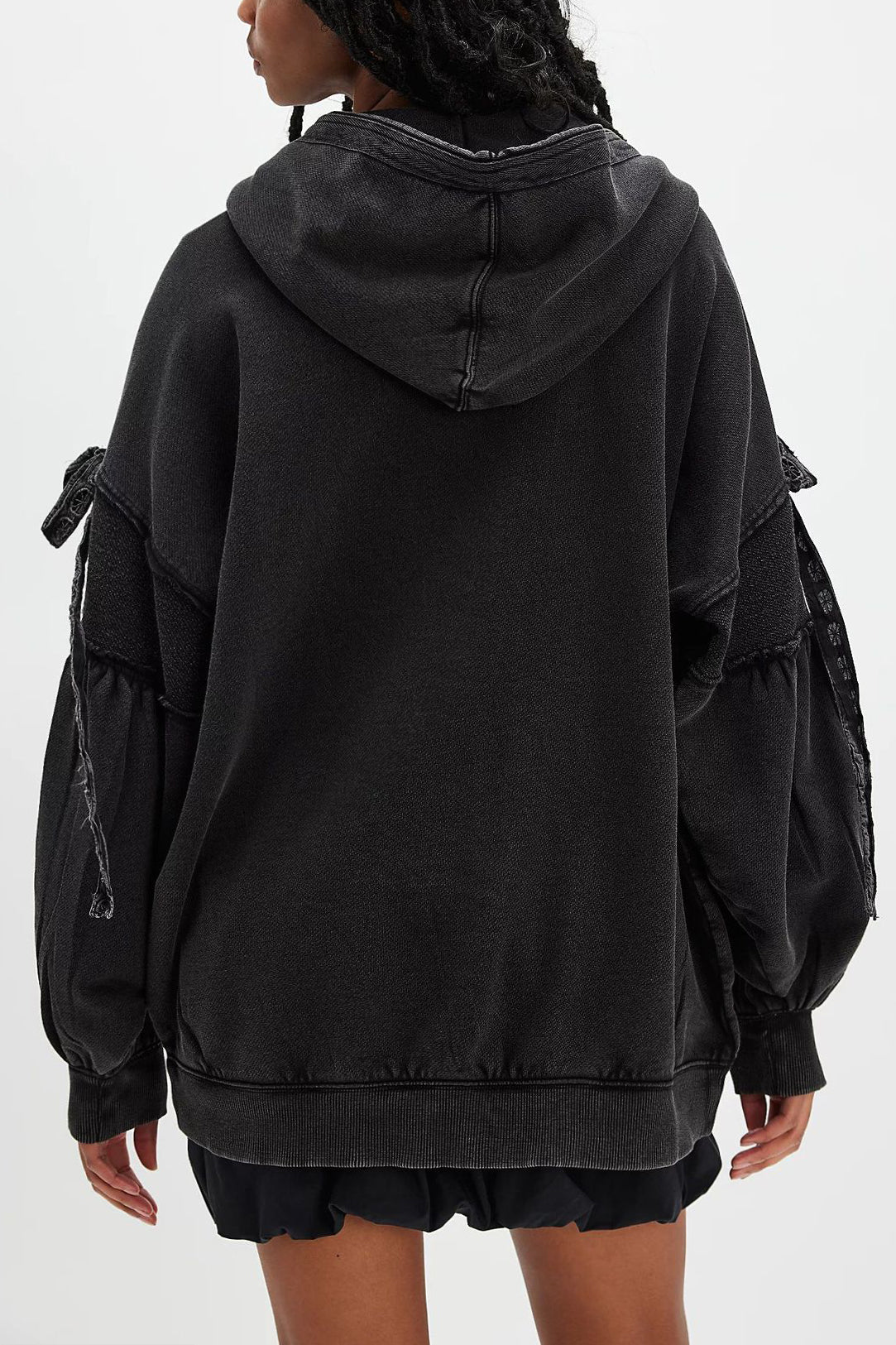 Casual Loose Lace Zipper Hoodie*