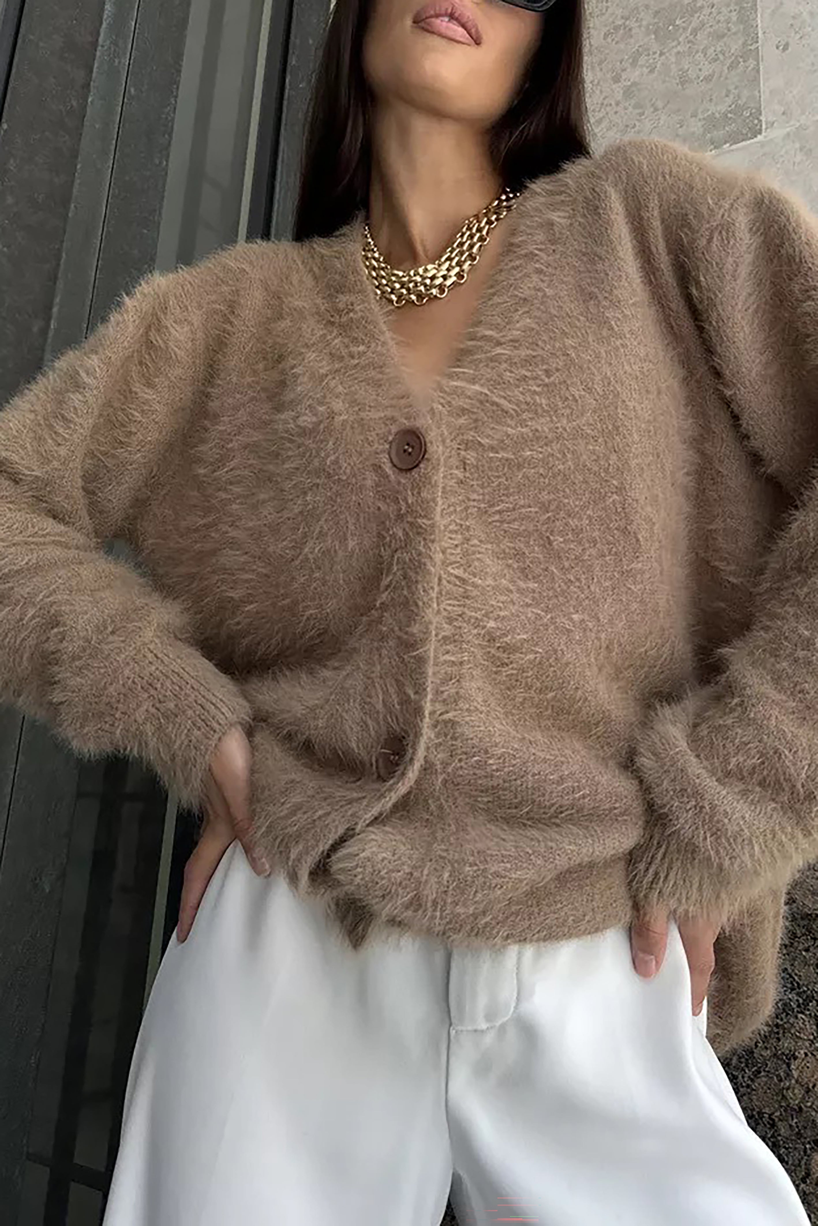 Lazy Style Loose Mink Cardigan*