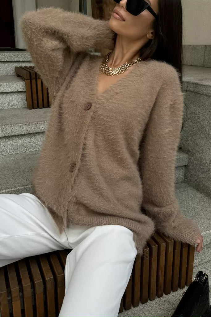 Lazy Style Loose Mink Cardigan*