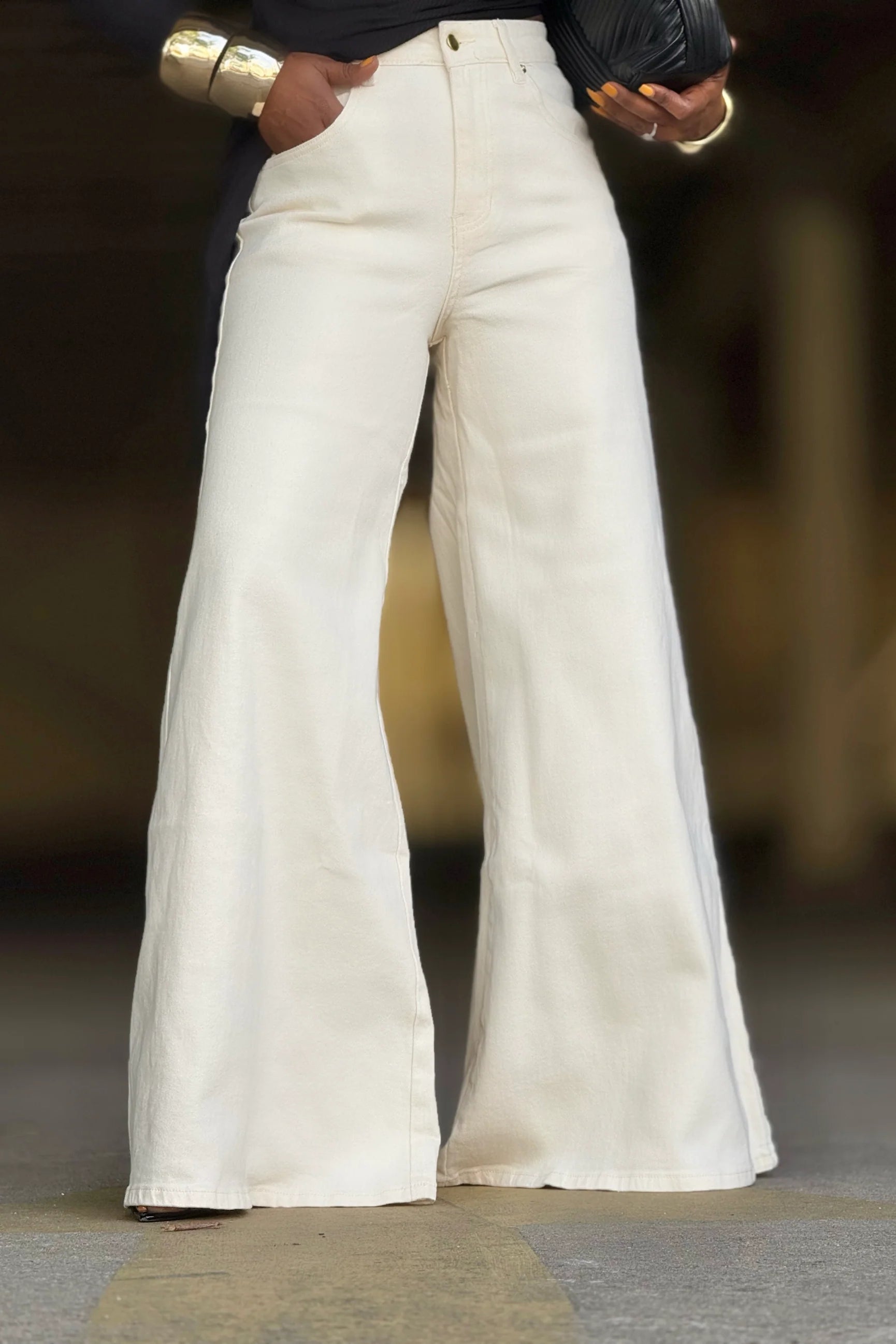 Casual Simple Solid Flared Jeans*