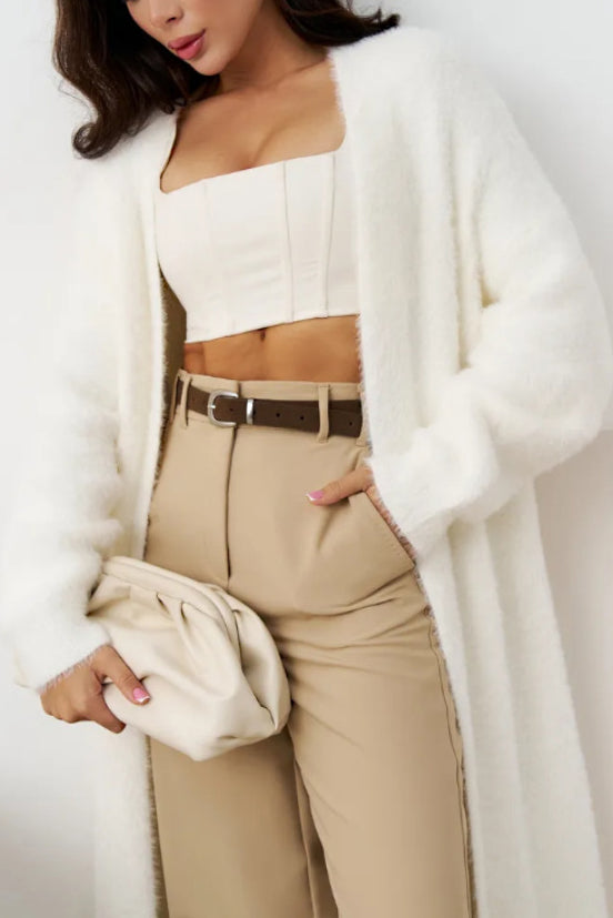 Lazy Style Long Rabbit Fur Cardigan*