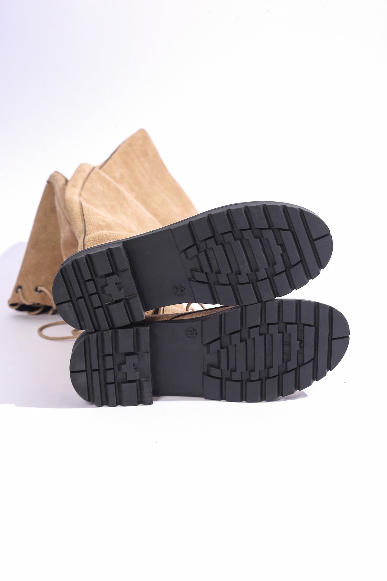 Fashion Round Toe Suede Lace Up Over The Knee Boots*