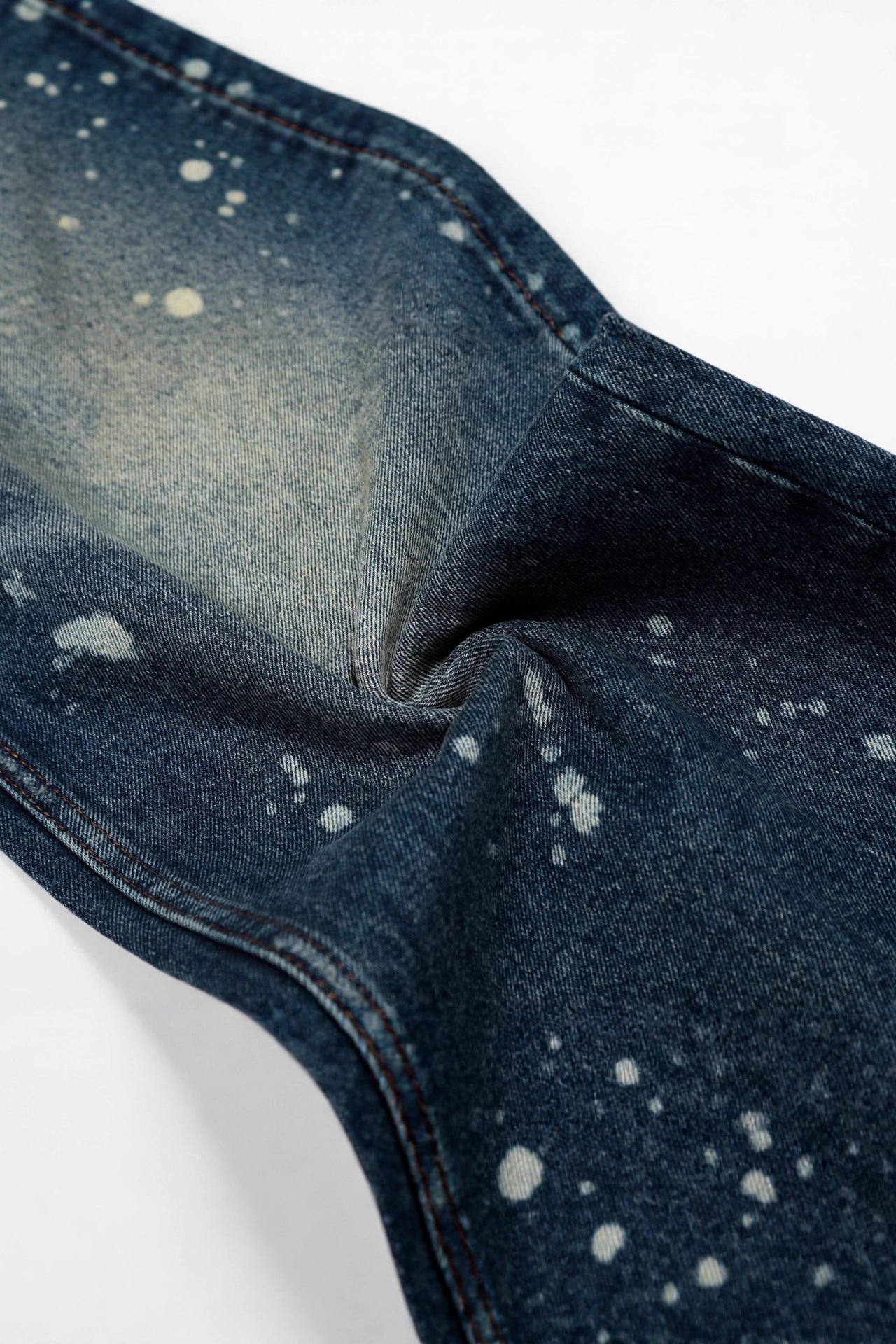 Fashionable Washed Ink Splashed Ripped Jeans*