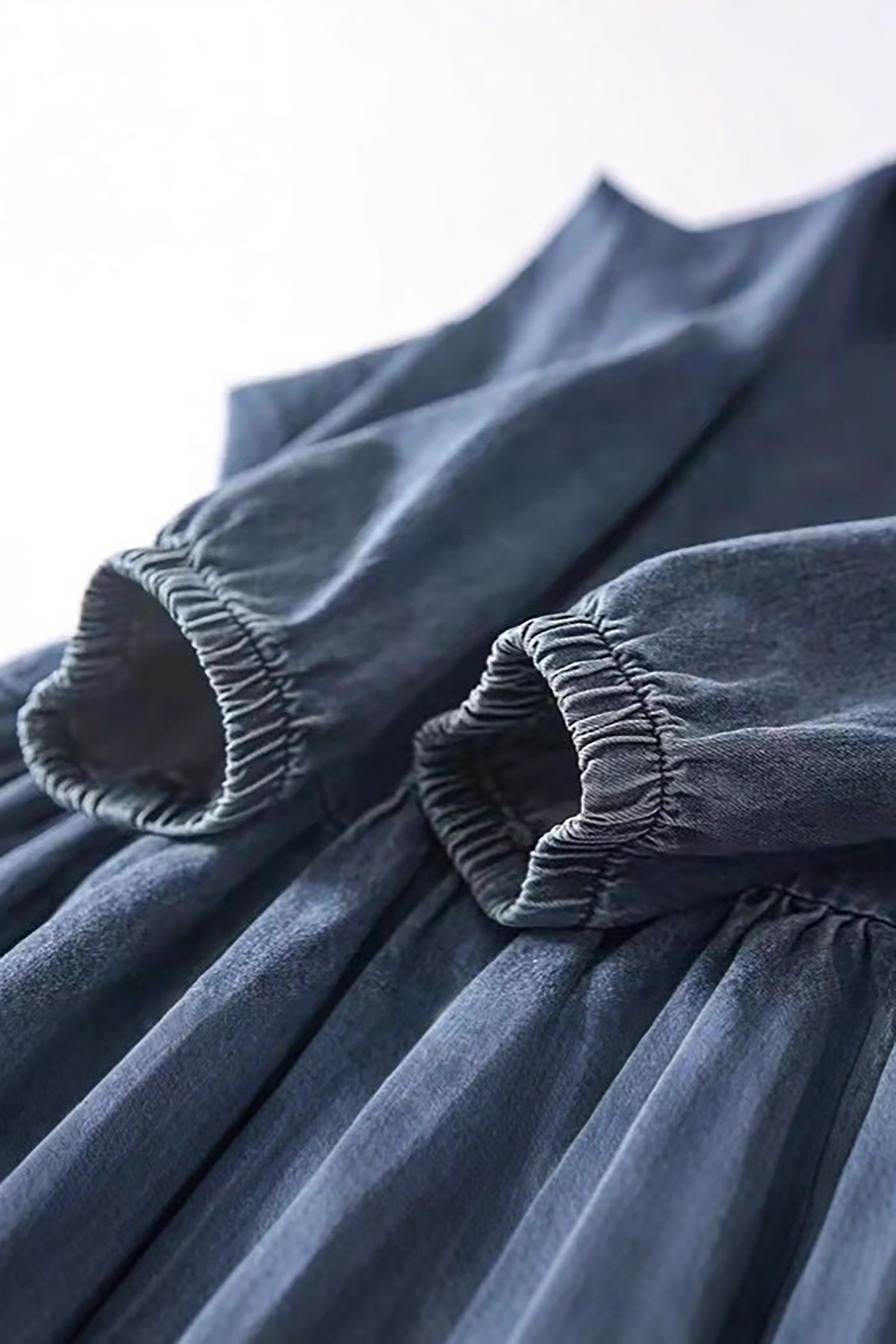 Casual Patchwork Denim Shirt Dress*