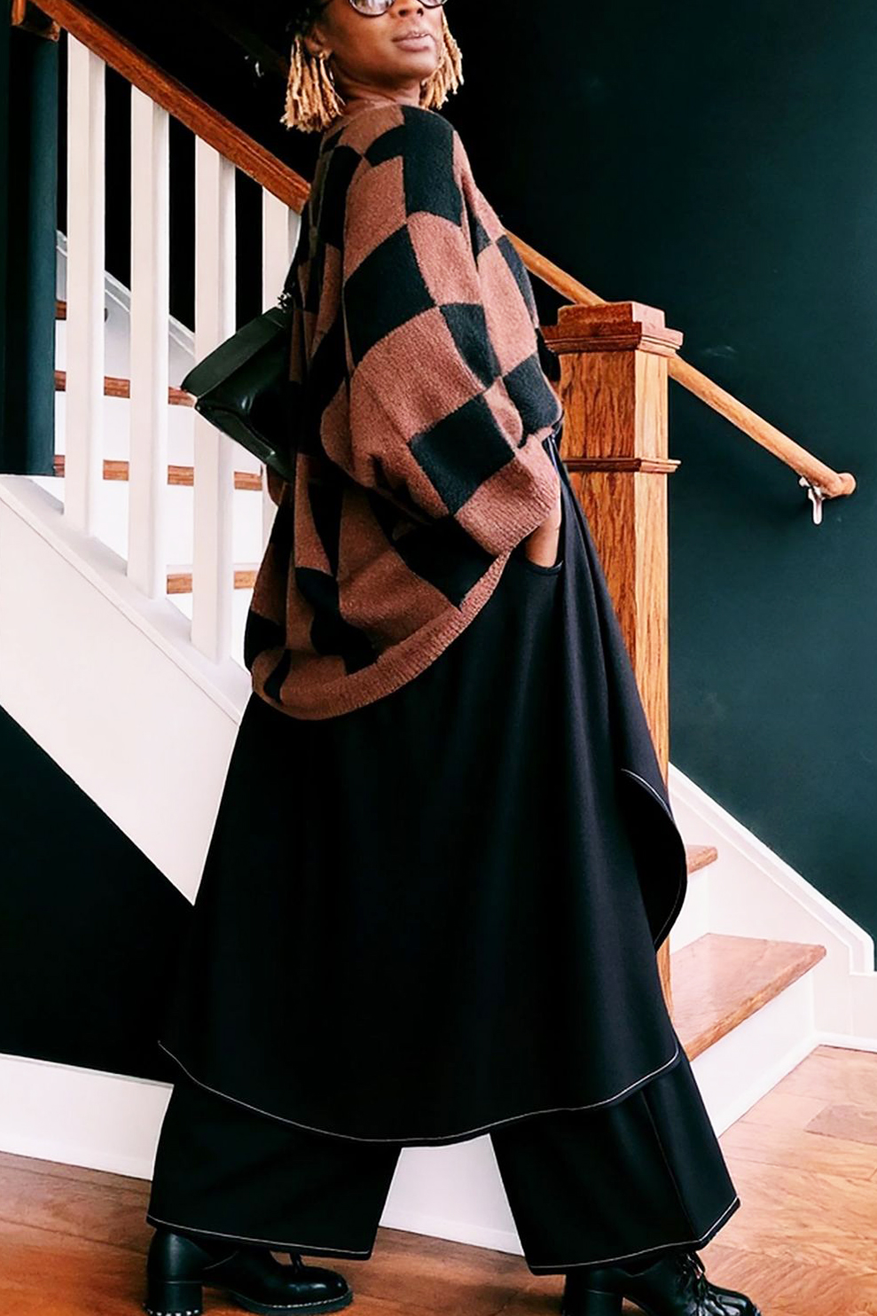 Fashionable Dark Style Irregular Layered Skirt Pants*