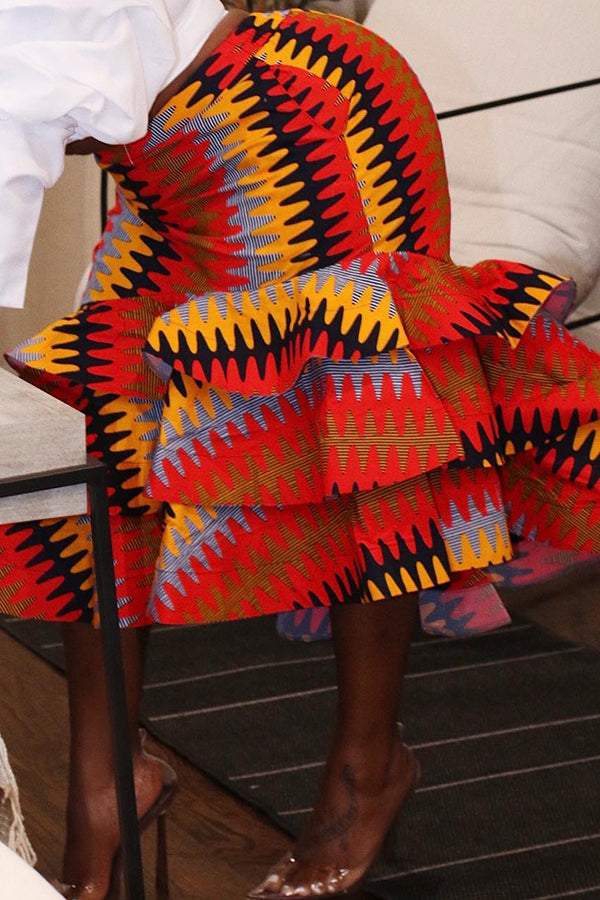 Unique Design Allover Print Skirt