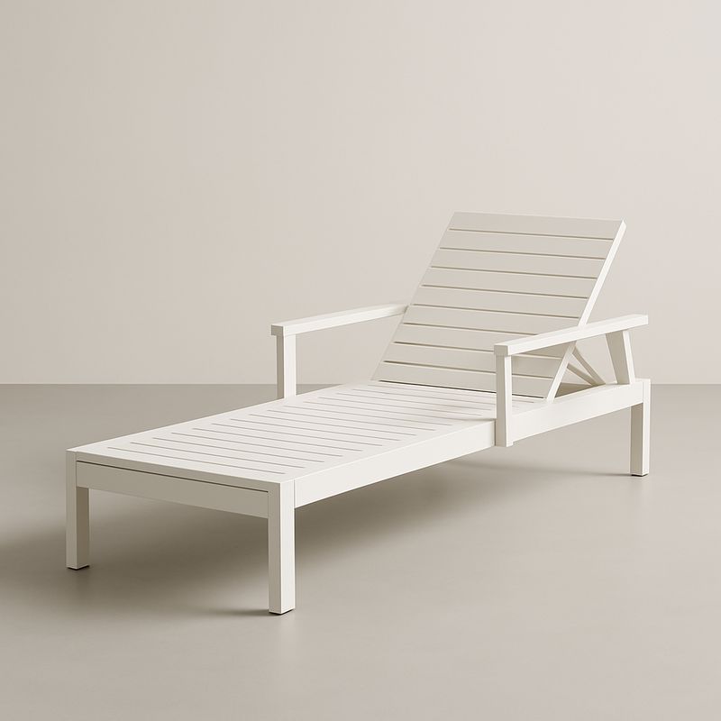 Lettino Prendisole in Alluminio Bianco Regolabile-Nestlivi