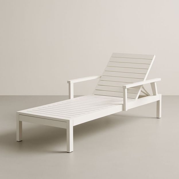 Lettino Prendisole in Alluminio Bianco Regolabile-Nestlivi