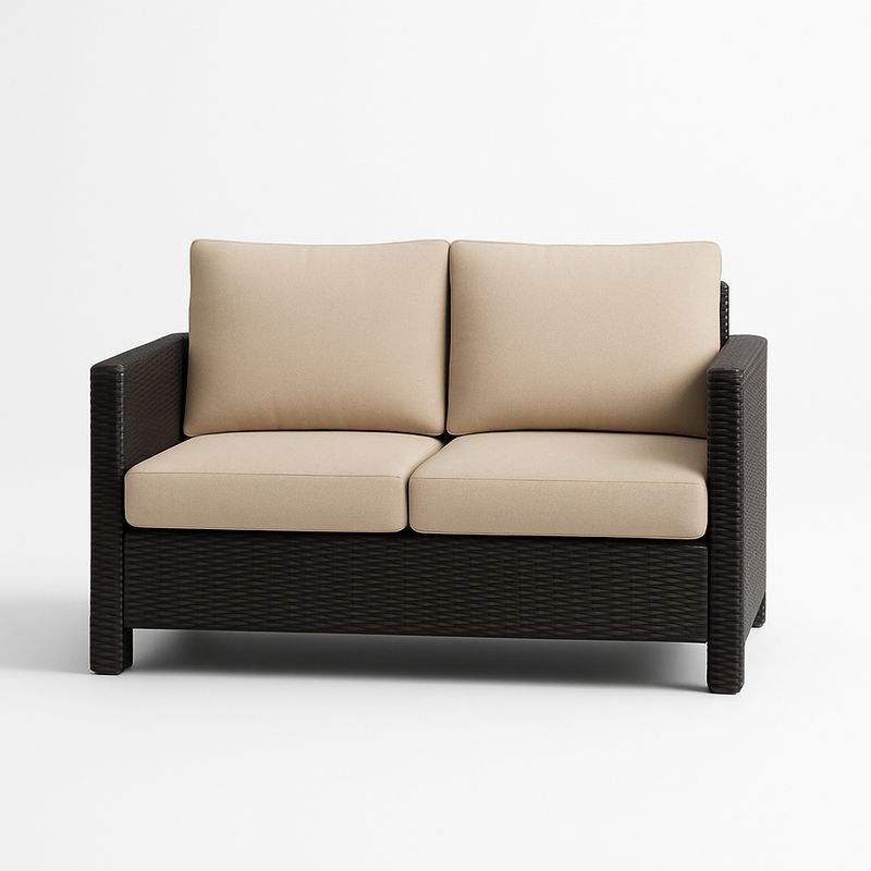 Divano Due Posti in Rattan Sintetico con Cuscini Sfoderabili-Nestlivi