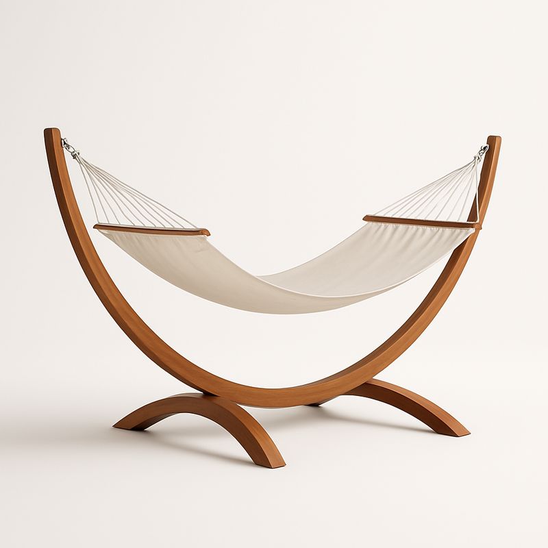 Amaca con Supporto in Legno e Tela Beige-Nestlivi