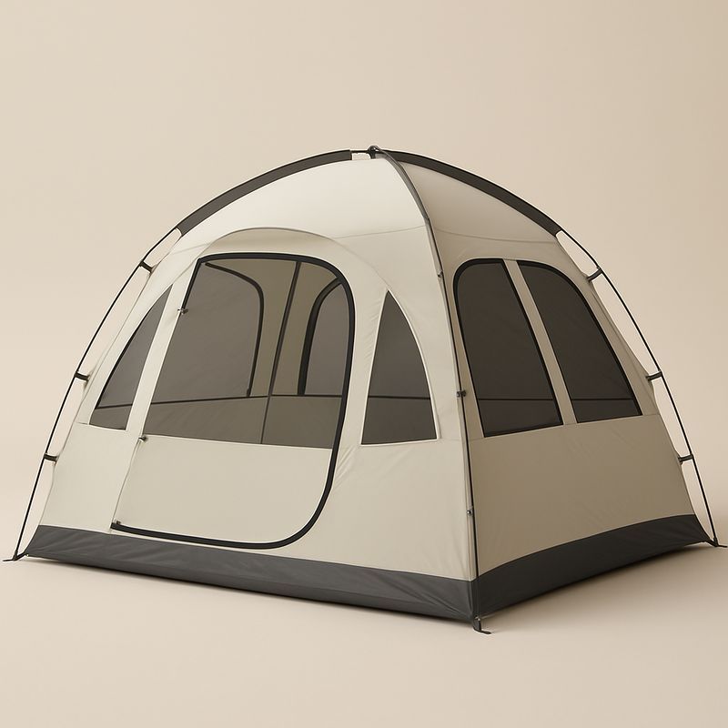 Tenda a Cupola in Poliestere Beige e Grigio per 4 Persone-Nestlivi