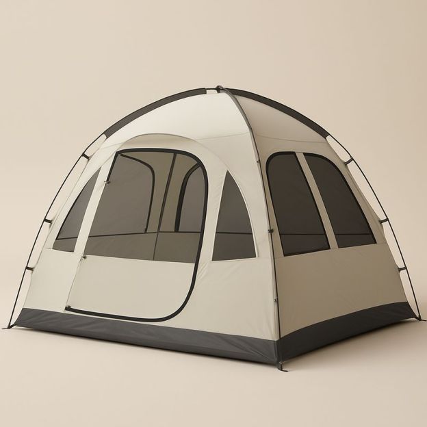 Tenda a Cupola in Poliestere Beige e Grigio per 4 Persone-Nestlivi
