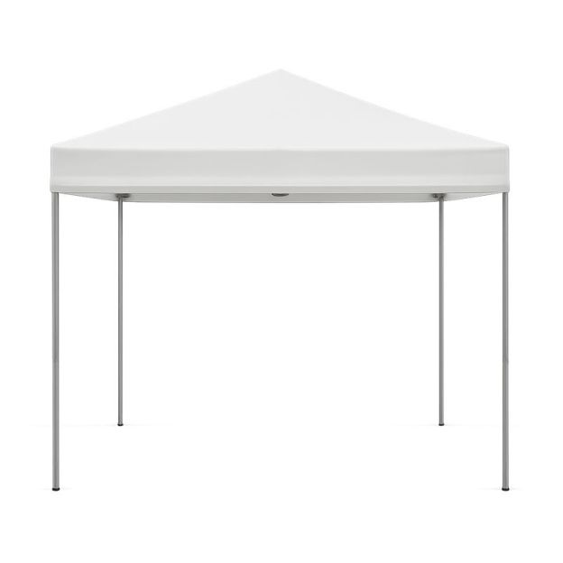 Gazebo pieghevole quadrato bianco in acciaio e poliestere 300x300 cm-Nestlivi
