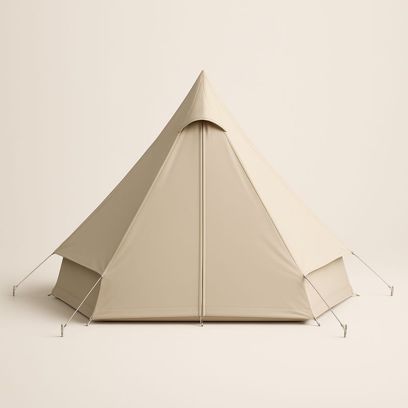 Tenda da Campeggio Piramidale in Poliestere Beige 400x400x250 cm-Nestlivi