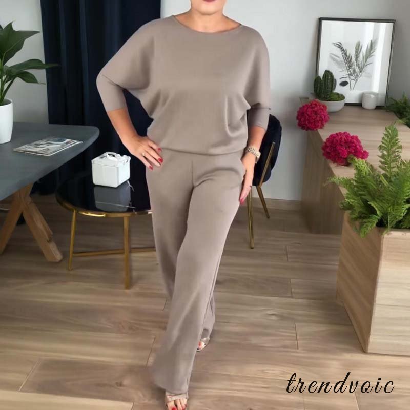 Elegant 3-piece set including long cardigan, top and pants