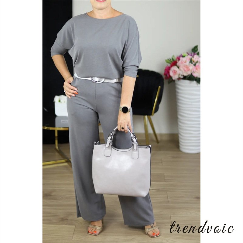 Elegant 3-piece set including long cardigan, top and pants