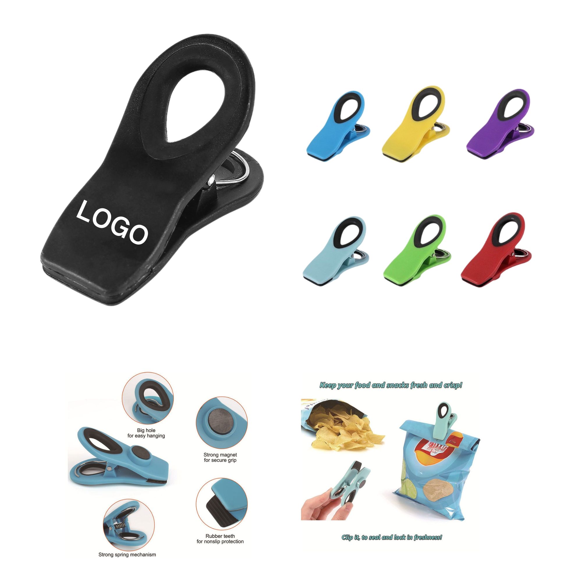 Food Sealing Magnetic Clip White