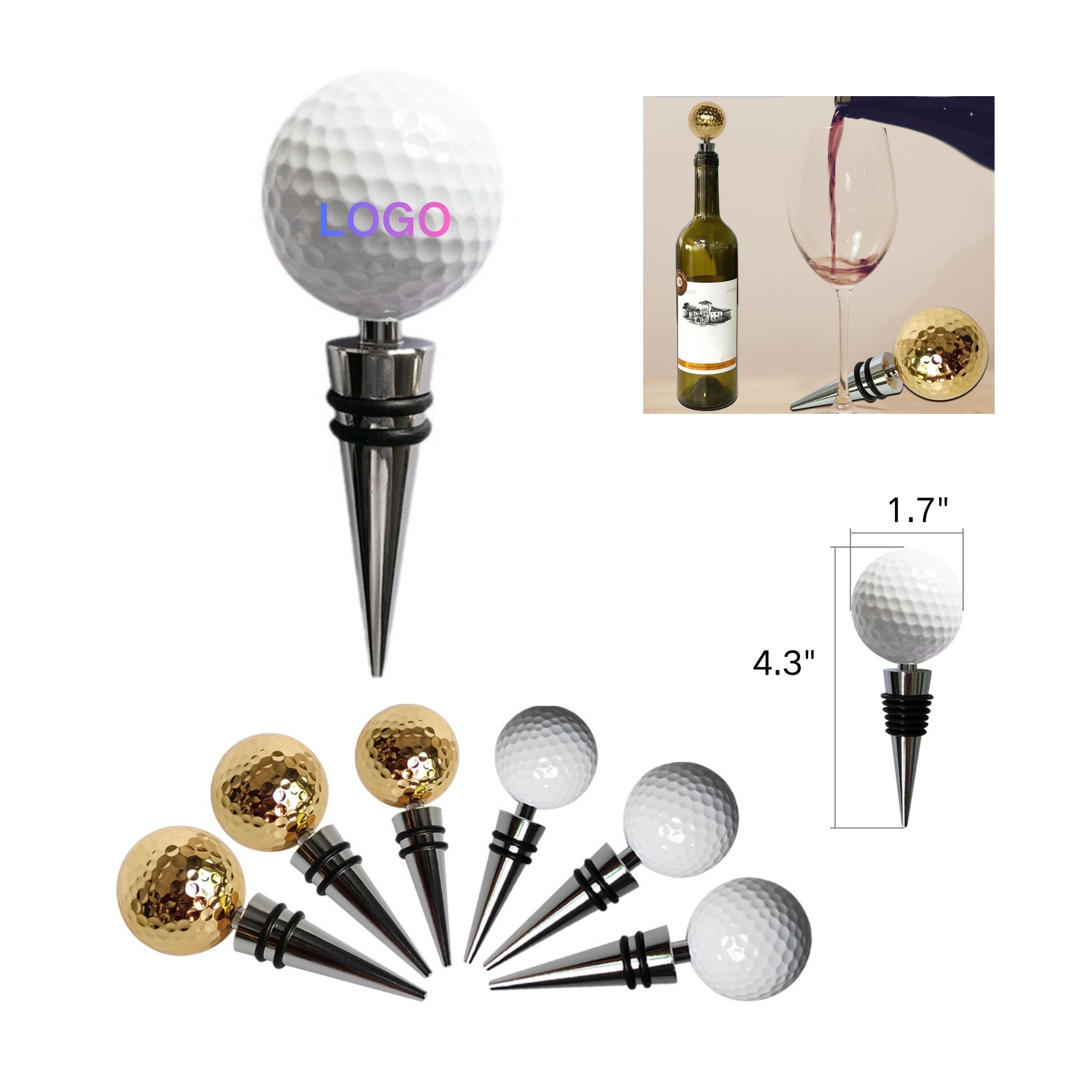 Golf Ball Wine Stopper