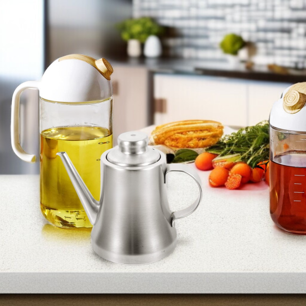 304 Edelstahl Öltopf Küchenölflasche Öltopf Haushaltskochöltopf großer Öltopf Öltopf Gießölflasche