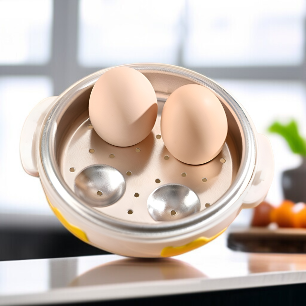 Eierdampfer für die Mikrowelle, kreative Küche, süße Ente, Vier-Gitter-Frühstücksbrötchendampfer, ge