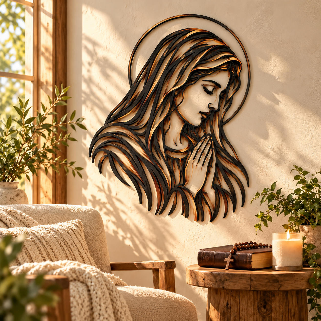 ✝️ Sacred Grace – Jesus & Virgin Mary Metal Wall Art