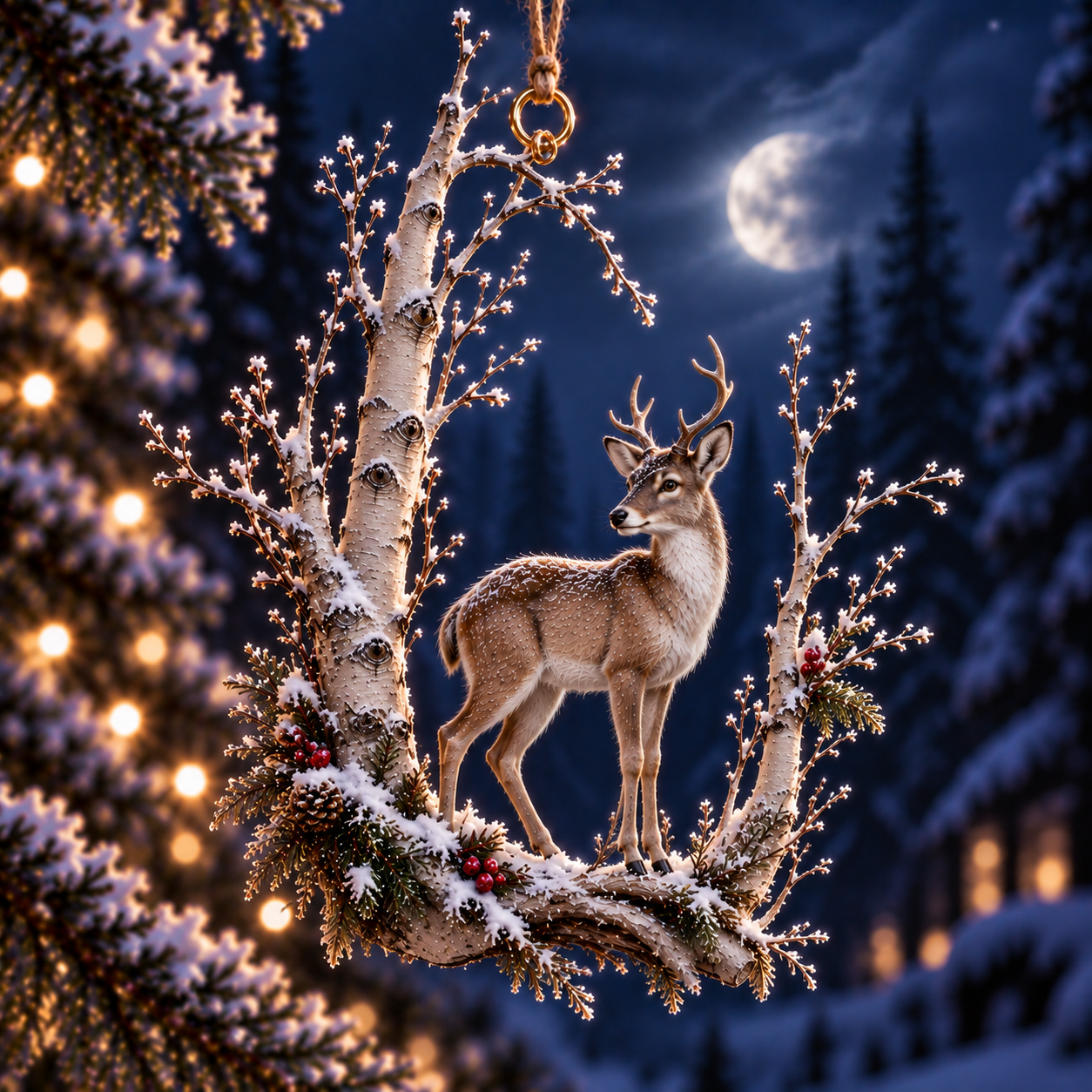 Moonlit Woodland Christmas Keepsake Ornaments