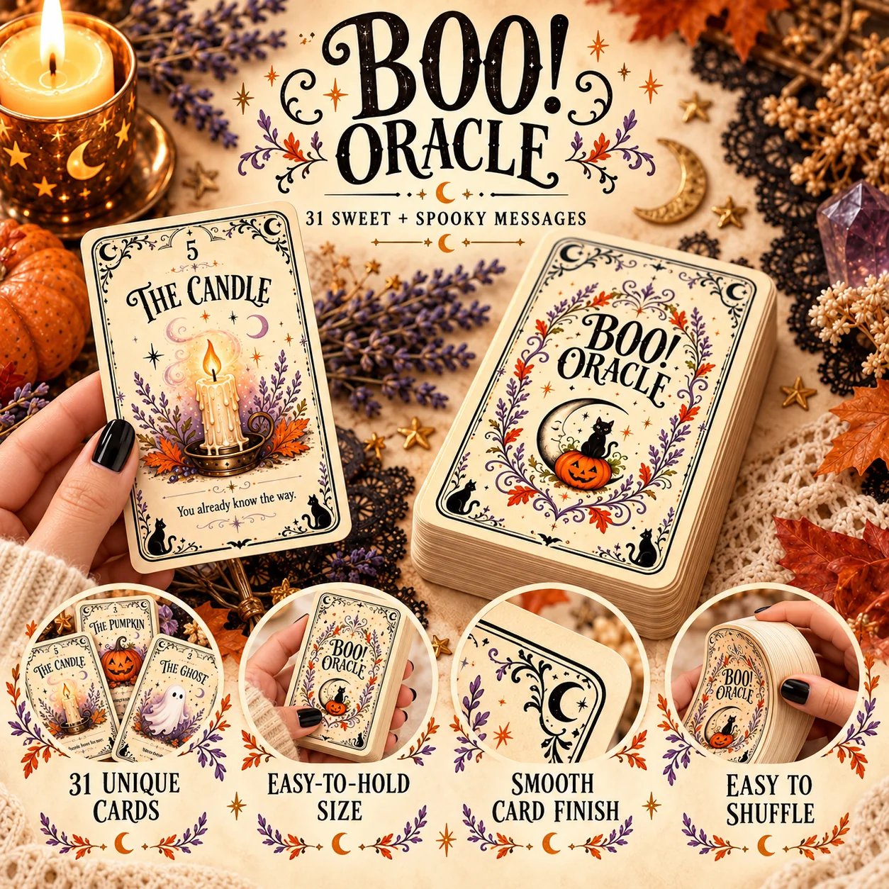 🎃 🔮31 Nights of Halloween Oracle Deck | 31 Daily Spooky Messages for October