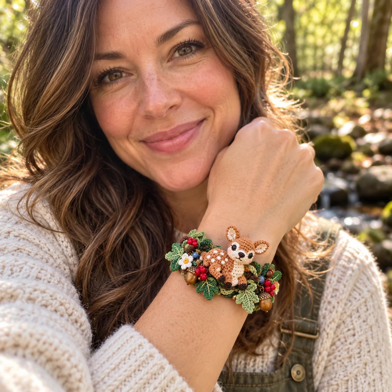 🔥Last Day 49% OFF - 🌿🧶 Woodland Wrist Friends – Handmade Crochet Animal Bracelet Collection