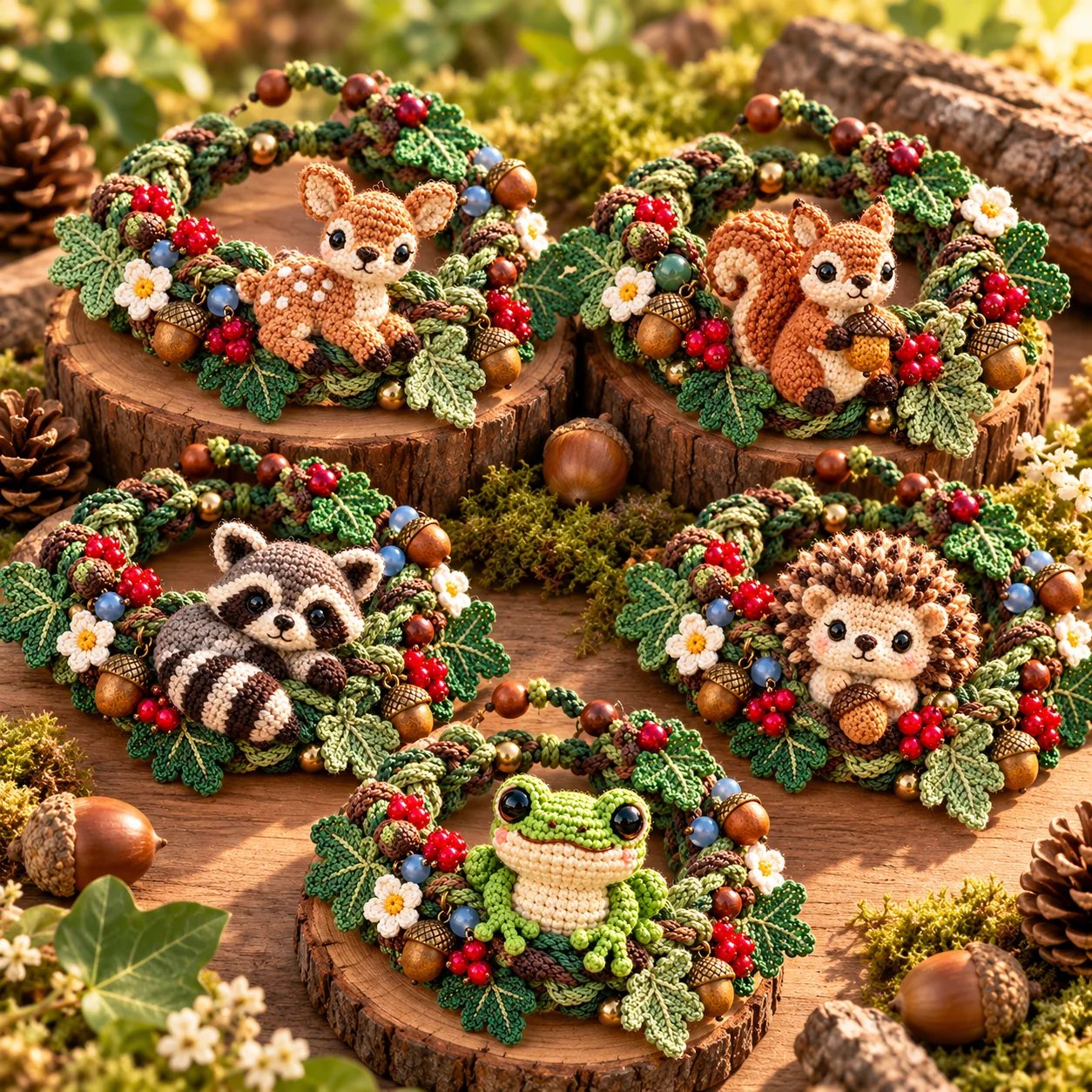 🔥Last Day 49% OFF - 🌿🧶 Woodland Wrist Friends – Handmade Crochet Animal Bracelet Collection