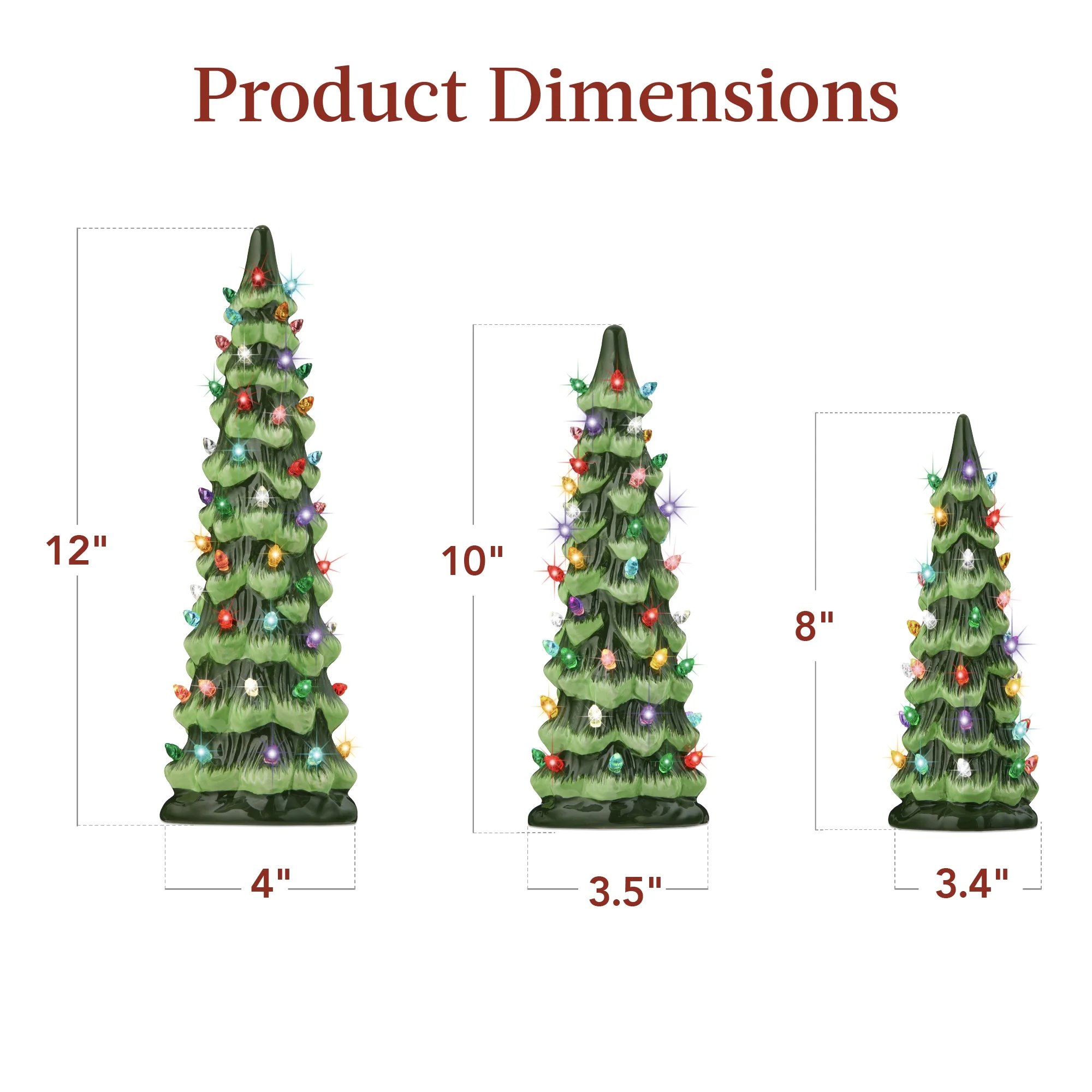 Hand-Painted resin Pre-Lit Christmas Tree with LED Lights🎄
