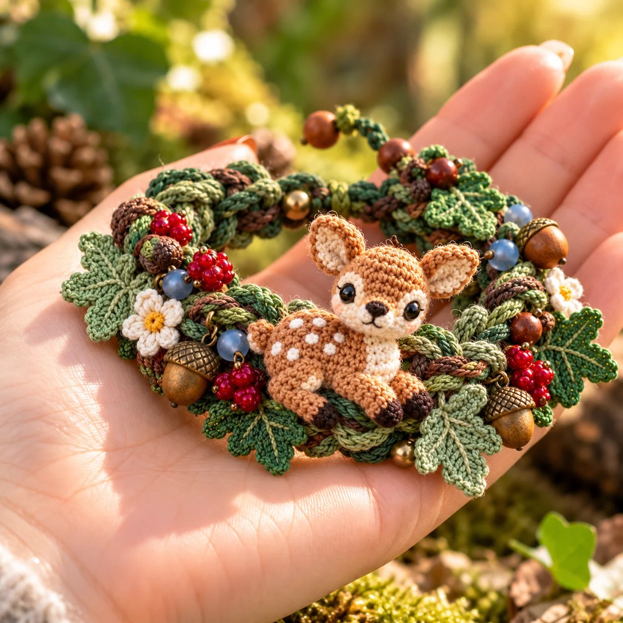 🔥Last Day 49% OFF - 🌿🧶 Woodland Wrist Friends – Handmade Crochet Animal Bracelet Collection