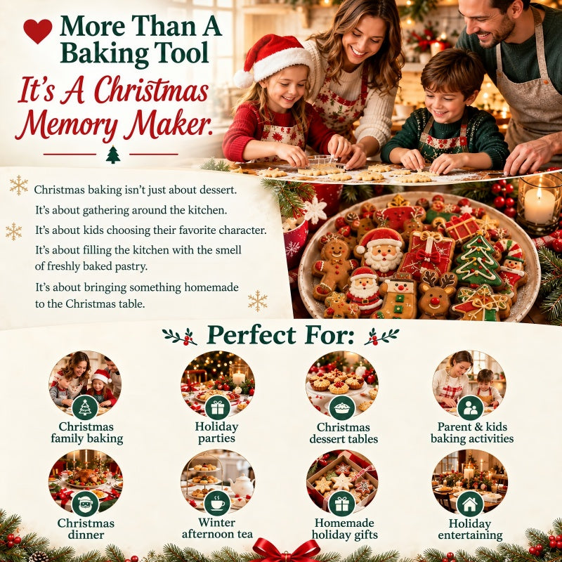 Family baking Christmas mini pies together