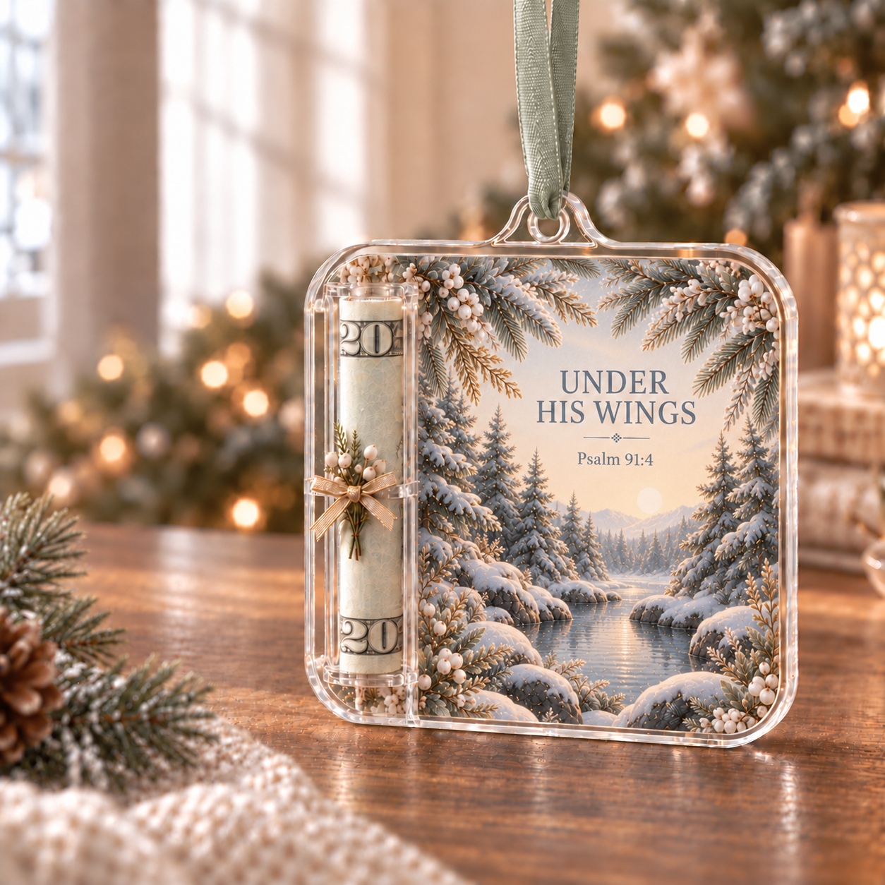 ✝️Psalms of Comfort & Strength – Scripture Cash Gift Ornament