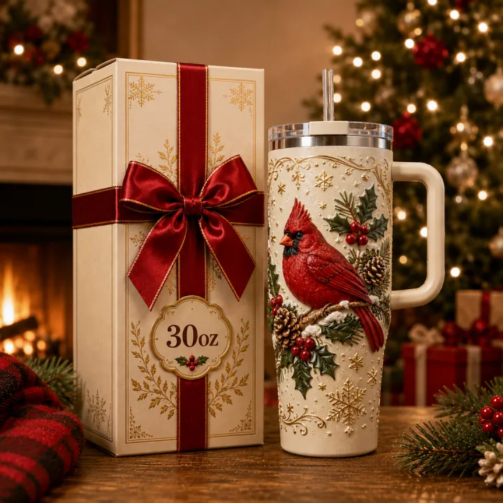 🎄🔥 Christmas Magic Travel Tumbler – Festive Gift Edition