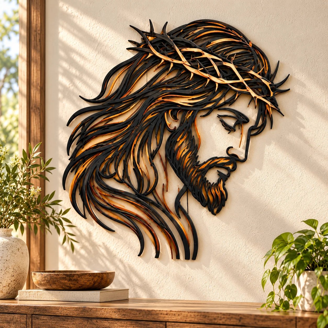✝️ Sacred Grace – Jesus & Virgin Mary Metal Wall Art