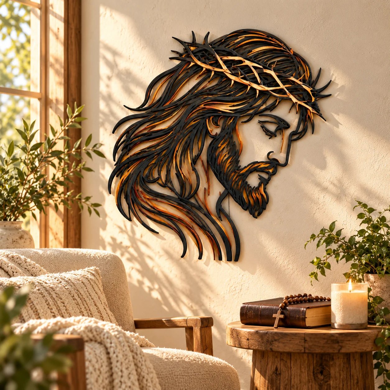 ✝️ Sacred Grace – Jesus & Virgin Mary Metal Wall Art