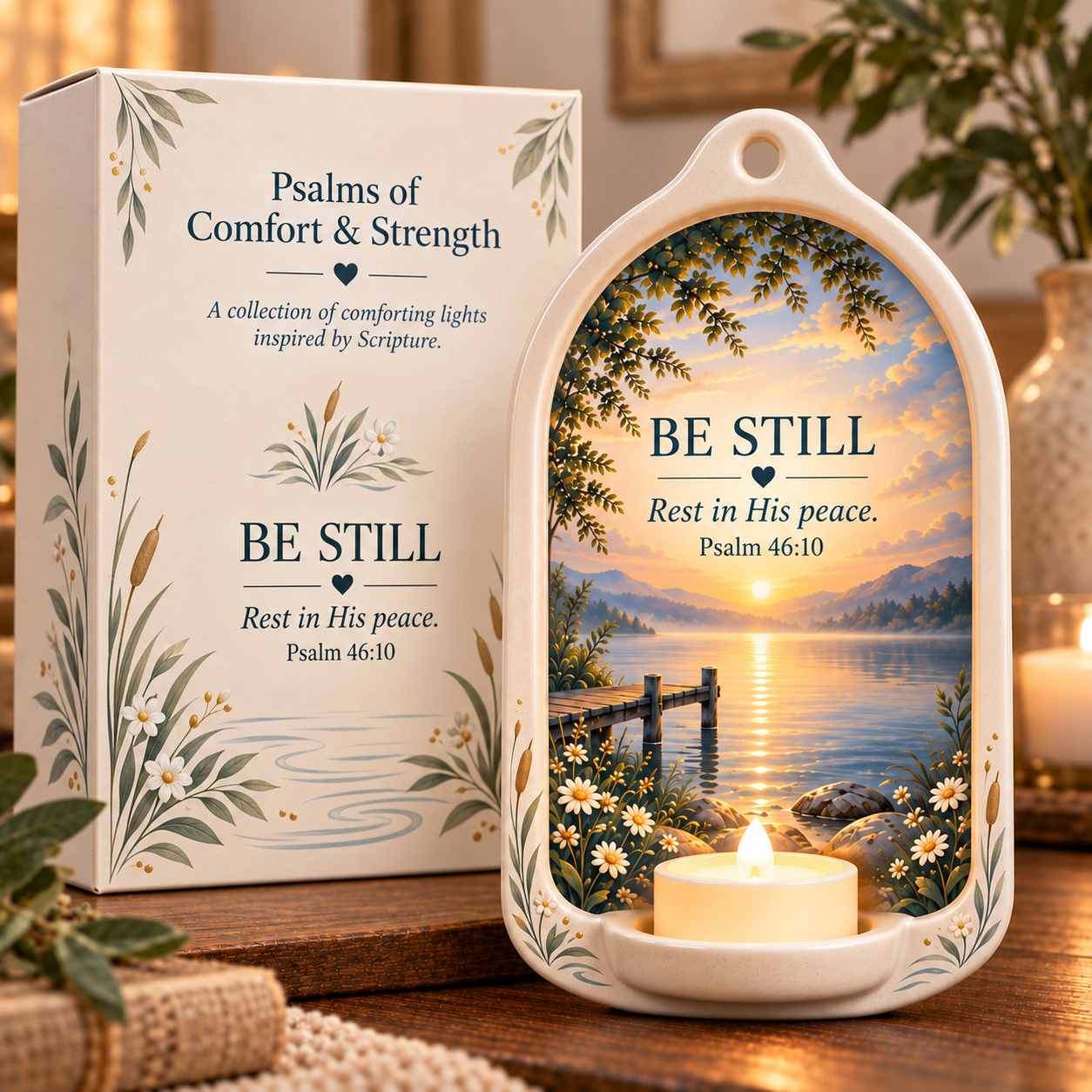 Psalms of Comfort & Strength Ceramic Wall Light