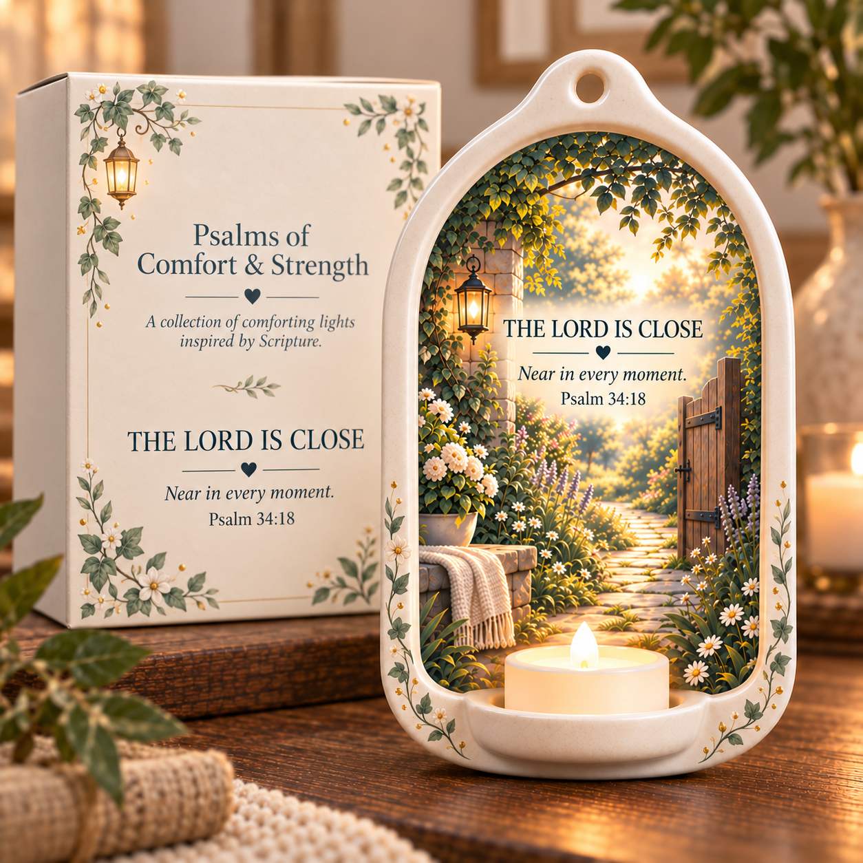 Psalms of Comfort & Strength Ceramic Wall Light