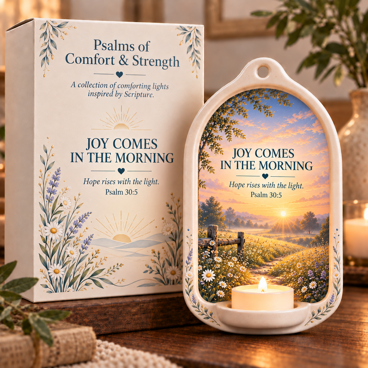 Psalms of Comfort & Strength Ceramic Wall Light