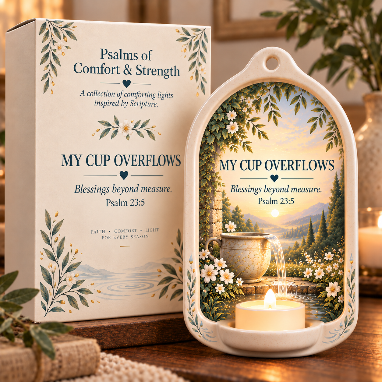 Psalms of Comfort & Strength Ceramic Wall Light