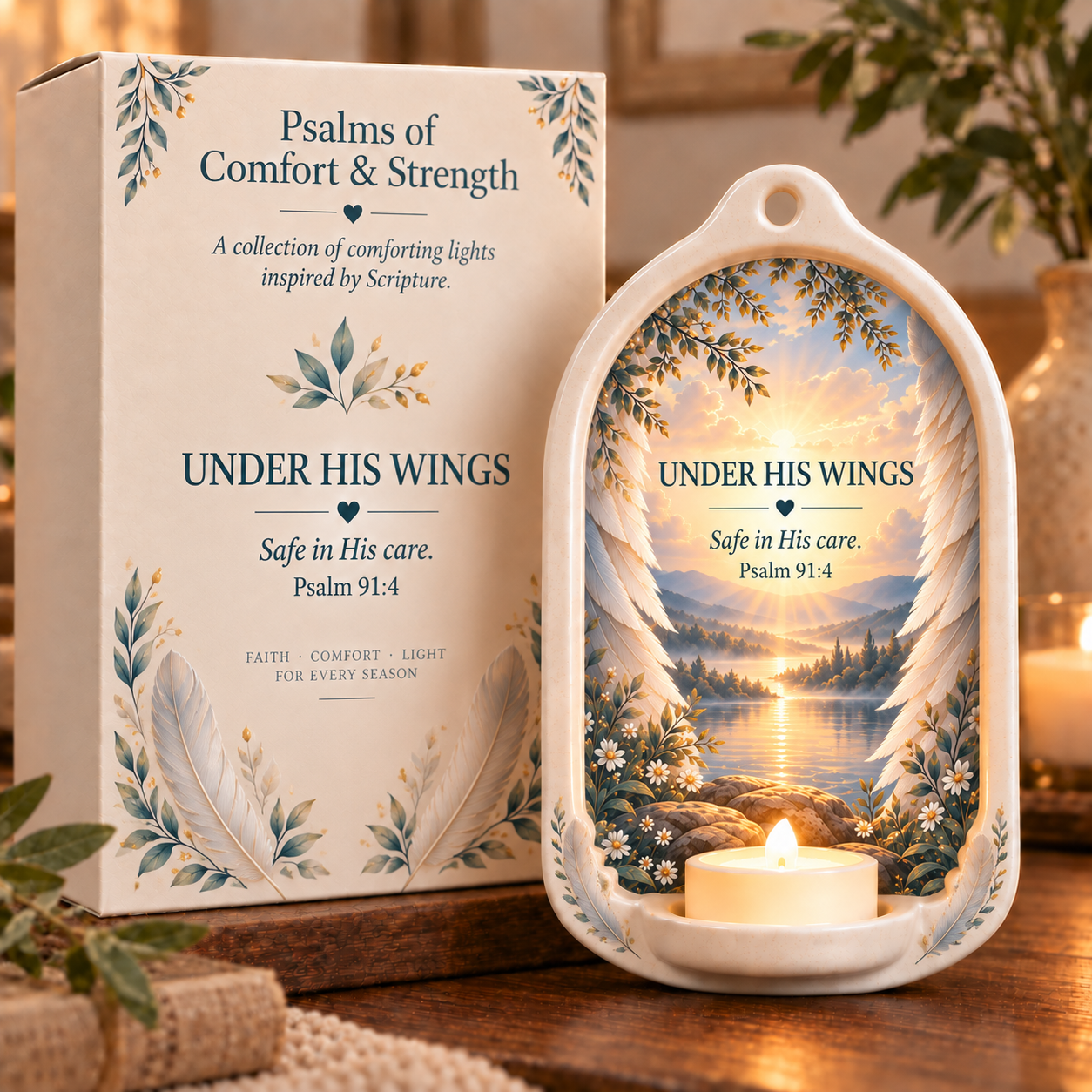 Psalms of Comfort & Strength Ceramic Wall Light