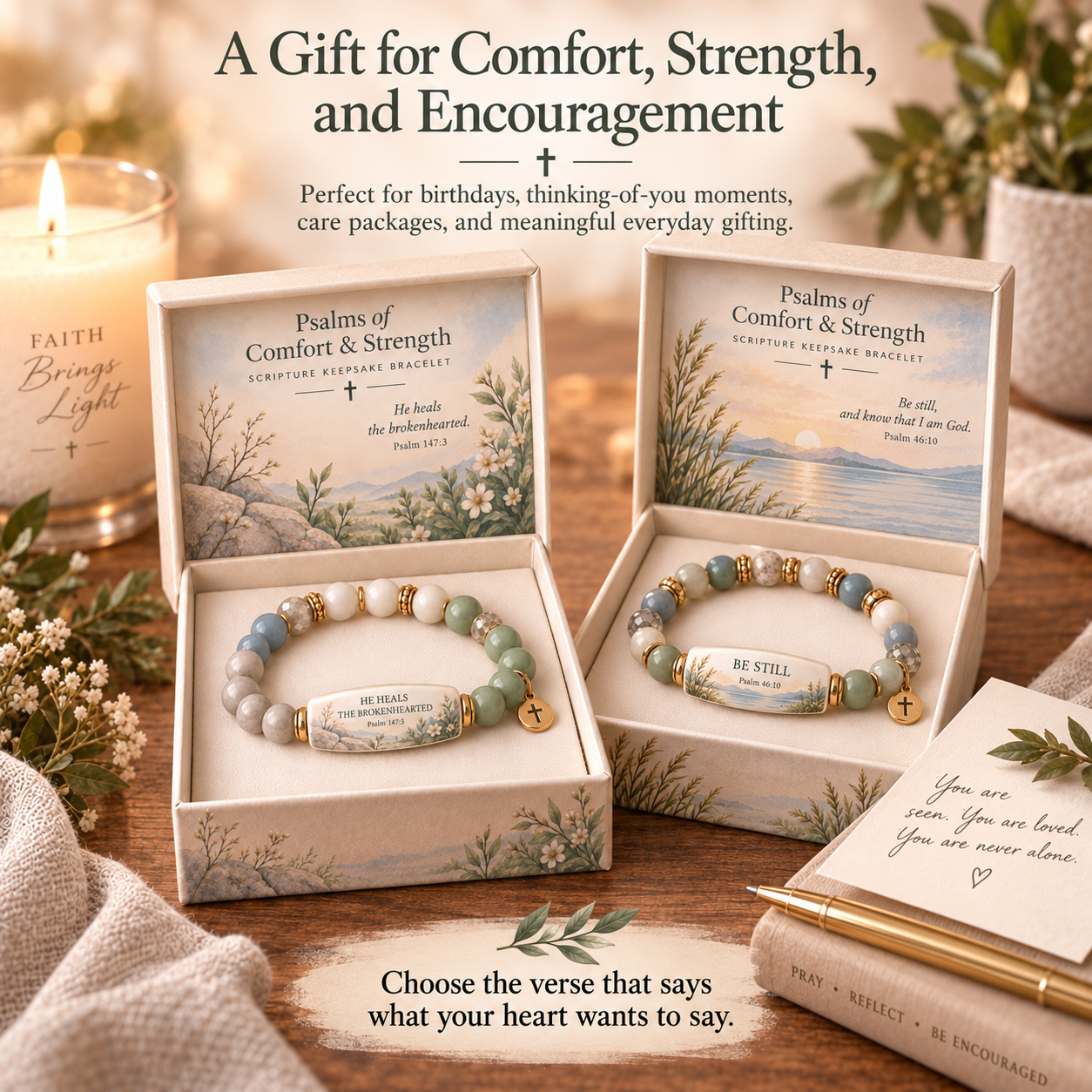 Scripture Keepsake Bracelets as thoughtful Christian gifts