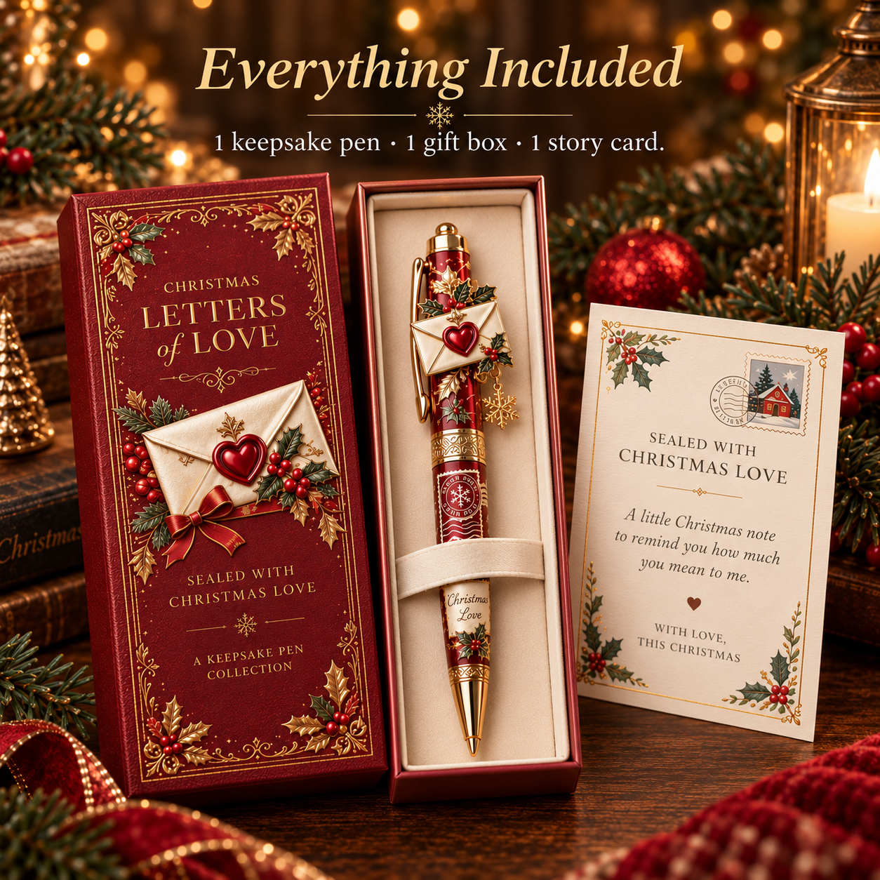 Keepsake pen gift box and story card included