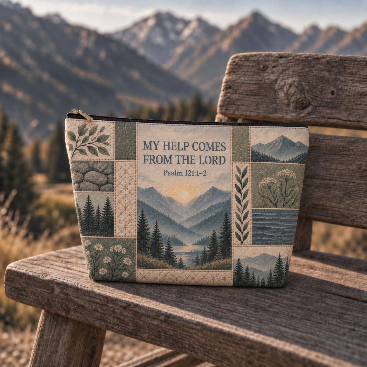 ✝️Psalms of Comfort & Strength – Scripture Patchwork Keepsake Pouch