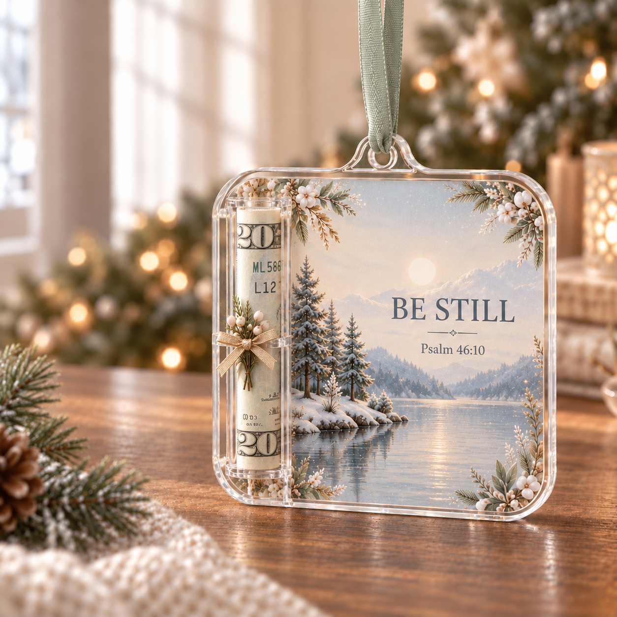 ✝️Psalms of Comfort & Strength – Scripture Cash Gift Ornament