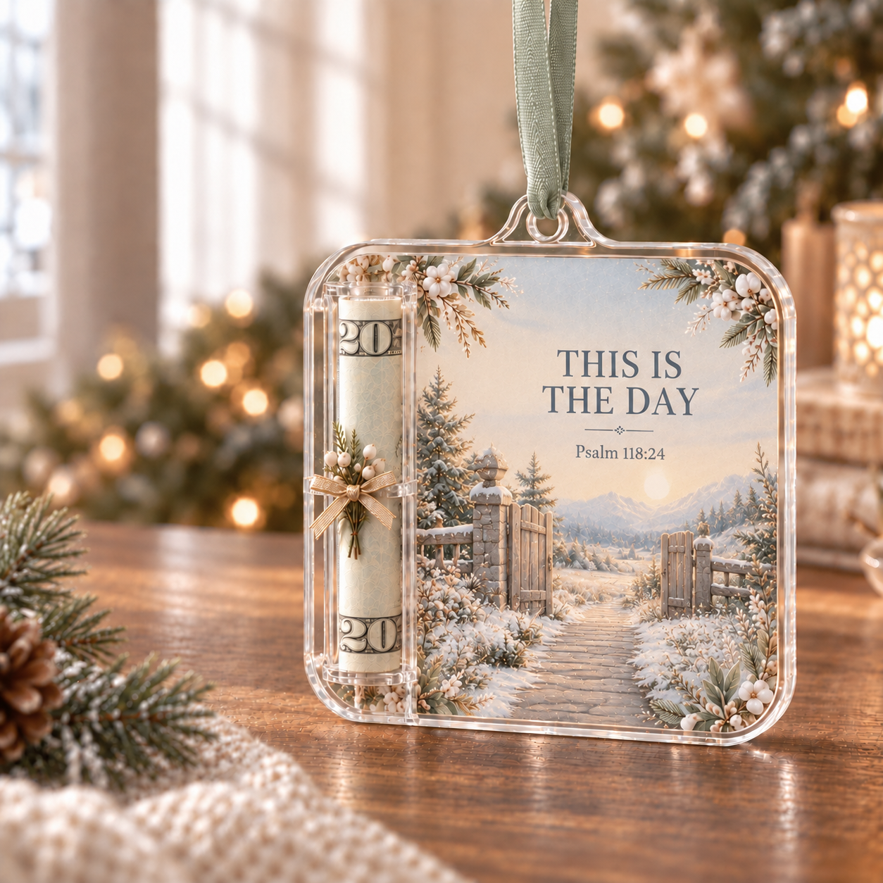 ✝️Psalms of Comfort & Strength – Scripture Cash Gift Ornament