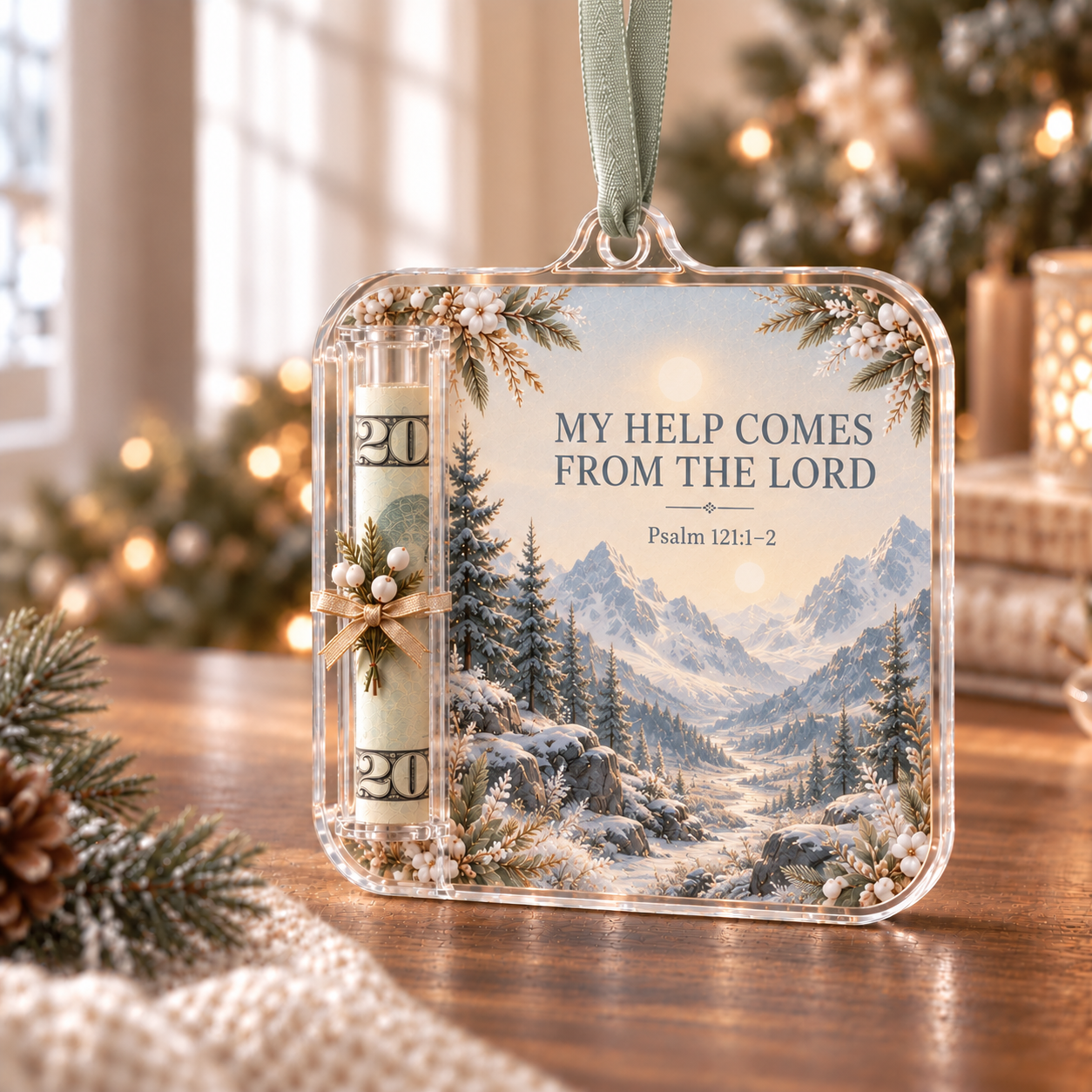 ✝️Psalms of Comfort & Strength – Scripture Cash Gift Ornament